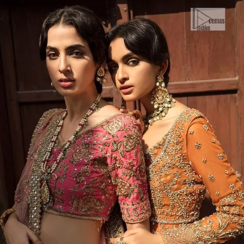 Keep it comfy and attractive with the best DeemasFashion reception wear! A silver flare lehenga encrusted with tilla, dabka, kora,