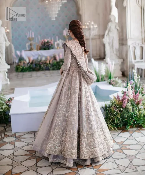 She wears a lilac colour as her wedding dress and looked stunning on her Nikah day. DeemasFashion presents this outfit