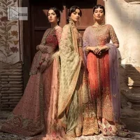Rust Heavy Maxi n Soft Green Dupatta - Image 2
