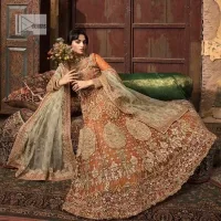 Rust Heavy Maxi n Soft Green Dupatta - Image 5