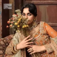 Rust Heavy Maxi n Soft Green Dupatta - Image 6