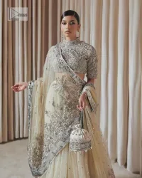 Off White Blouse – Flare Lehenga n Dupatta - Image 4