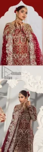 Red Back Train Maxi – Frilled Lehenga – Dupatta - Image 10
