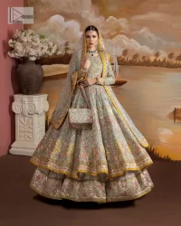 Aqua Blue flared Anarkali – Sharara n Dupatta - Image 1