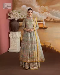 Aqua Blue flared Anarkali – Sharara n Dupatta - Image 12