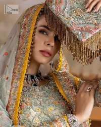 Aqua Blue flared Anarkali – Sharara n Dupatta - Image 13
