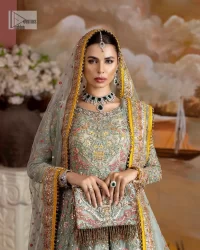 Aqua Blue flared Anarkali – Sharara n Dupatta - Image 14
