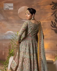 Aqua Blue flared Anarkali – Sharara n Dupatta - Image 3