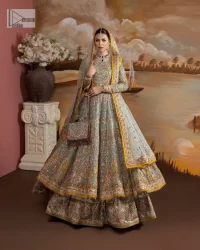 Aqua Blue flared Anarkali – Sharara n Dupatta - Image 5