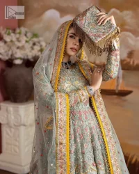Aqua Blue flared Anarkali – Sharara n Dupatta - Image 8