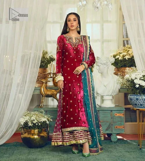 Dreamy details that scream crimson. The day outfits you need to shine your light. DeemasFashion presents this party wear which