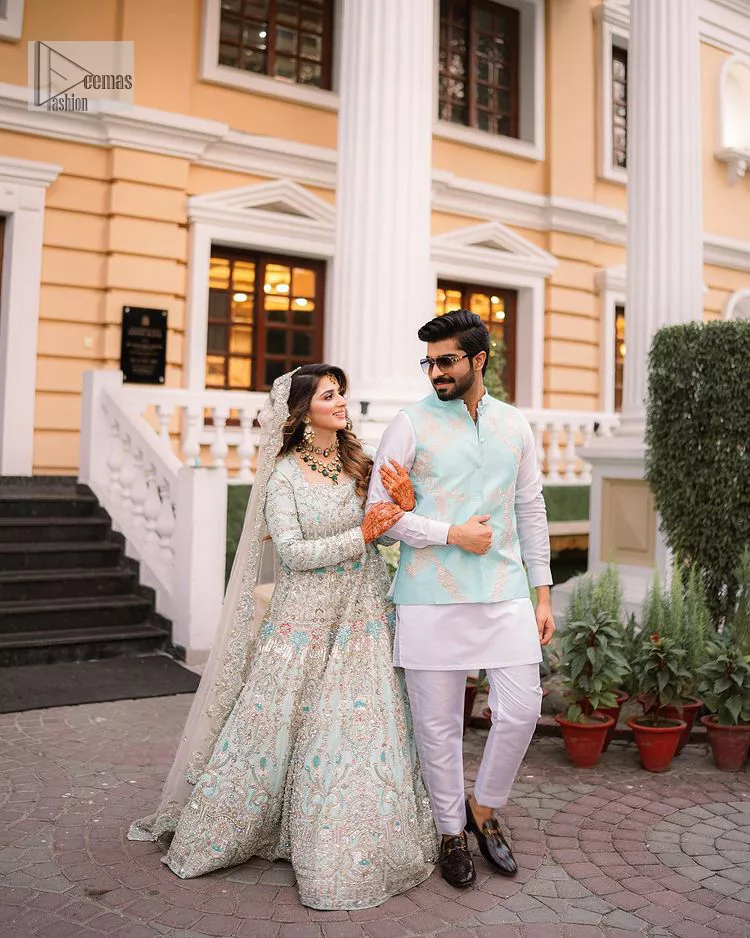 Ice Blue Nikkah Dress Ice Blue Pakistani Wedding Dresses, Mehndi Nikkah  Suit Indian