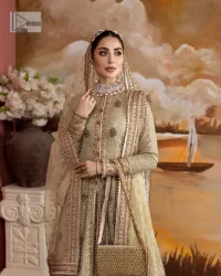 Pale Green Front Open Shirt – Golden Lehenga n Dupatta - Image 8