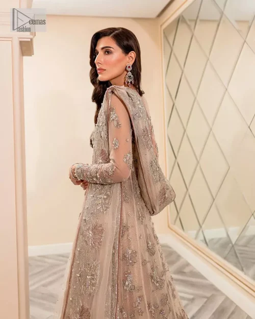 Get ready to lost in the world with floral and trendy designs. This dress is beautifully decorated with heavy embroidery.