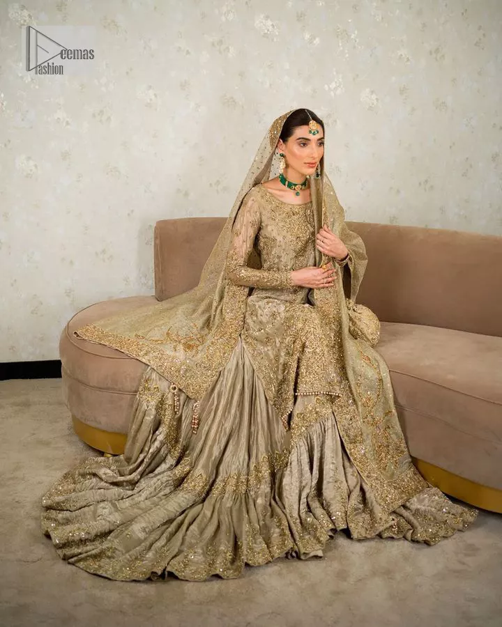 Pistachio Green Shirt - Sharara - Dupatta As Walima