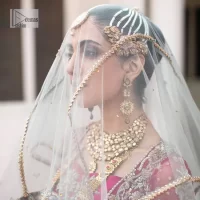 Shocking Pink Scalloped Maxi Lehenga – Gray Dupatta - Image 2