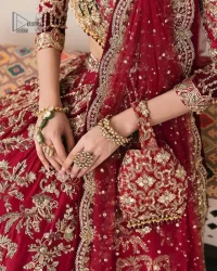 Dark Red Scalloped Blouse – Lehenga n Dupatta - Image 5