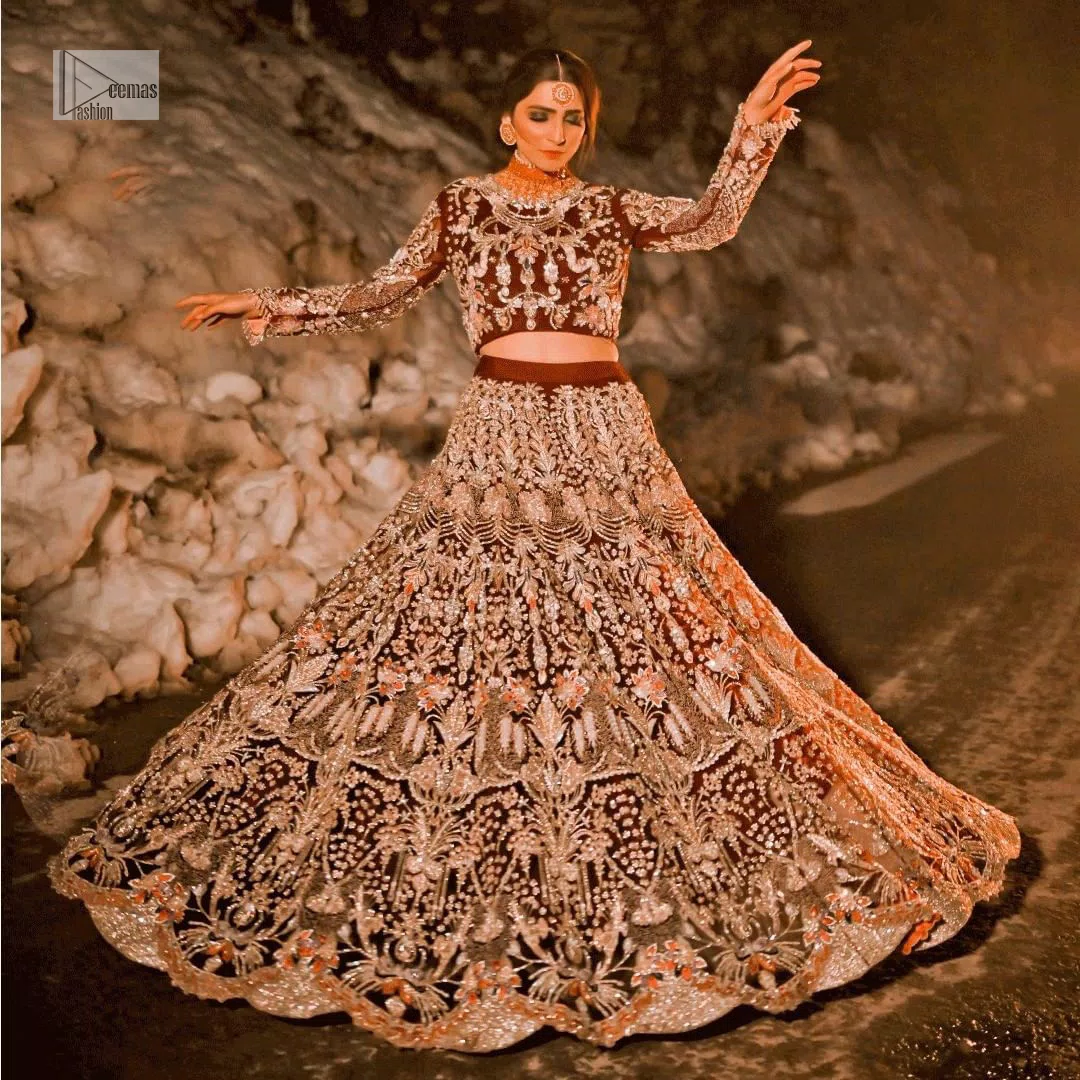 Dark maroon velvet embroidered heavy designer Indian wedding lehenga choli  4702 | Indian wedding lehenga, Bridal lehenga choli, Bridal lehenga red