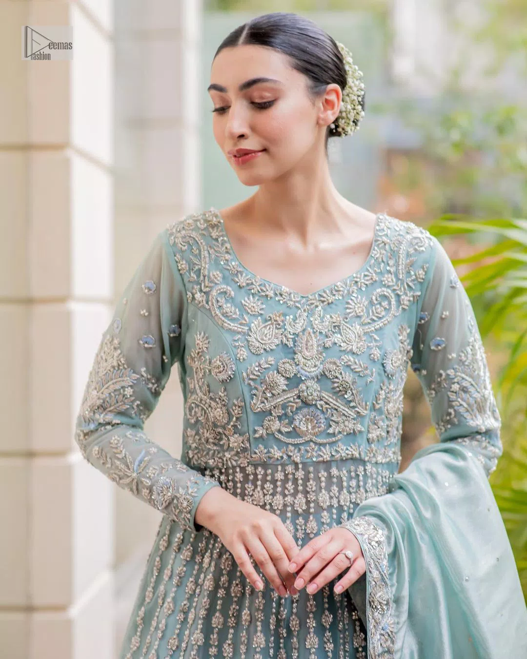 blue walima dress Ice Blue Ready to Wear 3 Piece