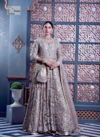 Tea Pink Front Open Flared Maxi – Lehenga n Dupatta - Image 5