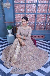 Tea Pink Front Open Flared Maxi – Lehenga n Dupatta - Image 6