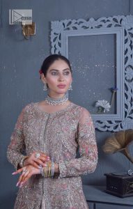 Tea Pink Front Open Flared Maxi – Lehenga n Dupatta - Image 1