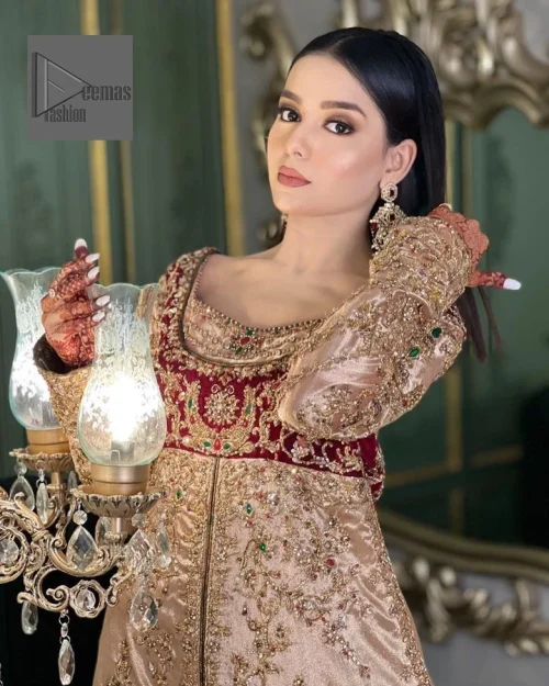 Your words about your special day is expertly written in this beautiful dress. This ivory front open gown is the