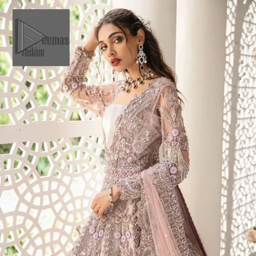 Deemas Fashion tea pink dress is an assortment of celebrations and rituals where luxury plays a significant role. This fully embellished