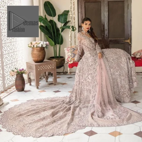 Deemas Fashion tea pink dress is an assortment of celebrations and rituals where luxury plays a significant role. This fully embellished