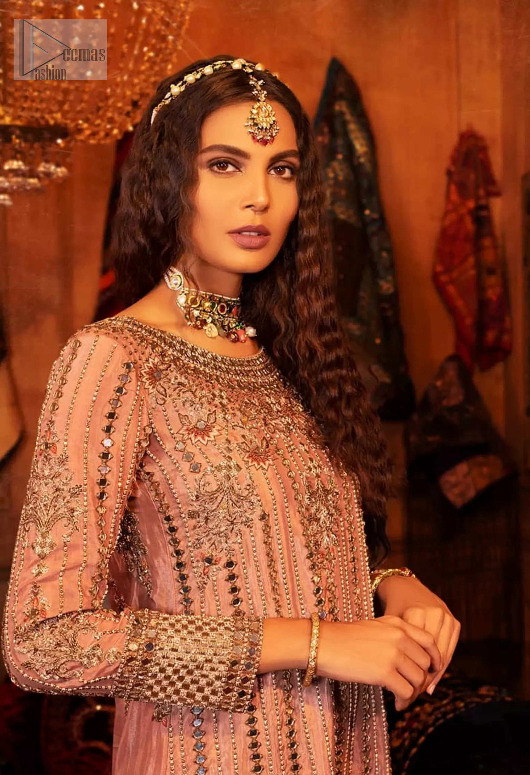 This outfit is perfect for the bride who seeks a blend of tradition, elegance, and contemporary style.