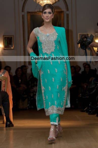 sea green pakistani dresses