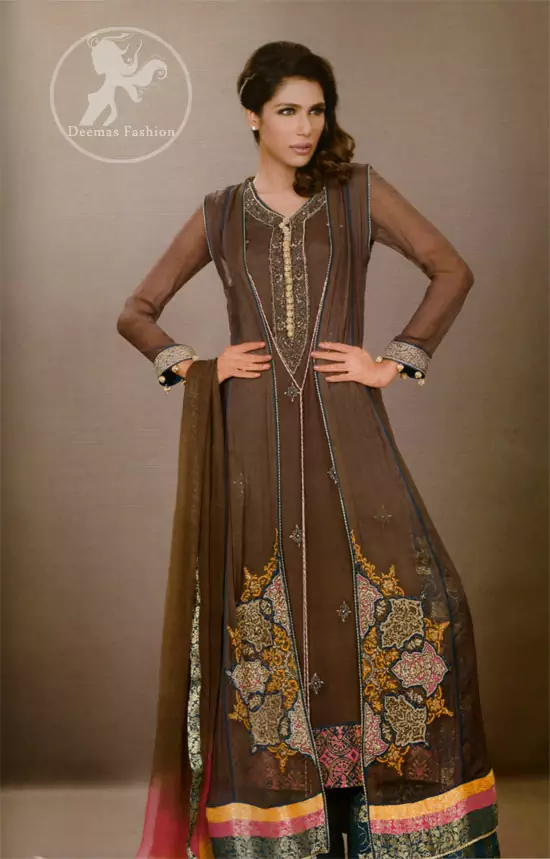 Long open shirt with hot sale sharara