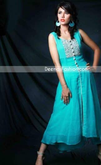 Pakistani Casual Wear - Ferozi A-Line Dress