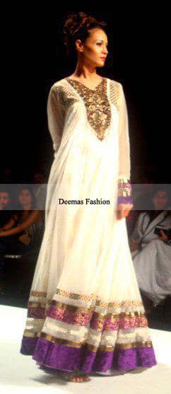 Latest Collection White Anarkali Pishwas Dress