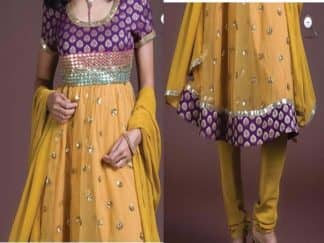 Latest Anarkali Fashion Dress – Yellow A-line Frock Churidar