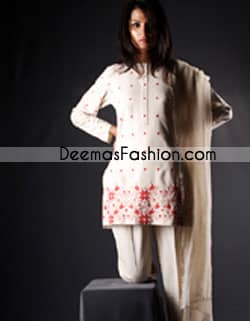 Pakistani Designer Collection White Casual Dress