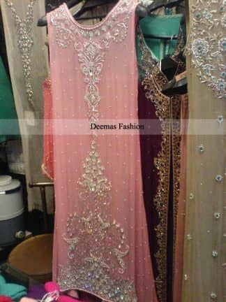 Pakistani Fromal Dress Light Pink Aline Dress