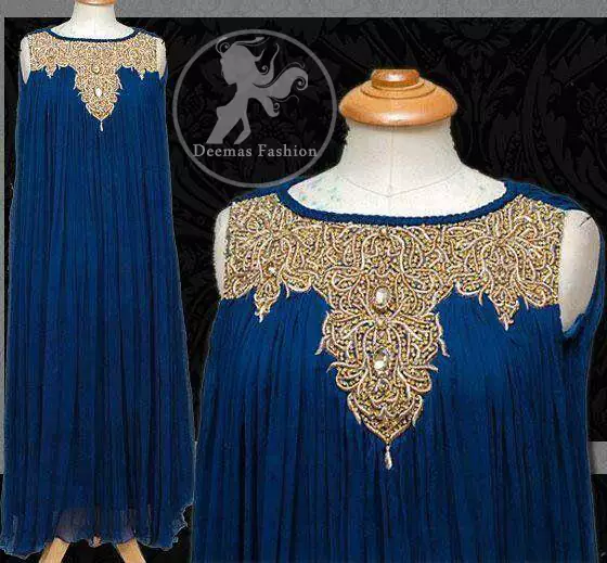 Buy Navy Blue Color Chinon Silk Fabric Party Wear Gown Online - SALV4316 |  Appelle Fashion