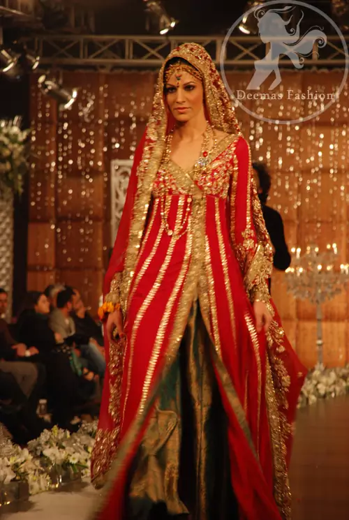 Shocking Pink Bridal Wear Anarkali Pishwas Dress