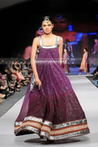 Latest Pakistani Fashion Dark Purple Pishwas Churidar