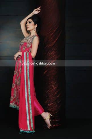 Latest Pakistani Formal Fashion - Deep Red Chiffon